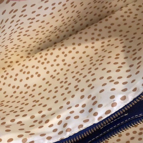 KATE SPADE Cobalt Blue Leather Satchel Tote Shoulder Bag with Three Sections - Picture 14 of 15